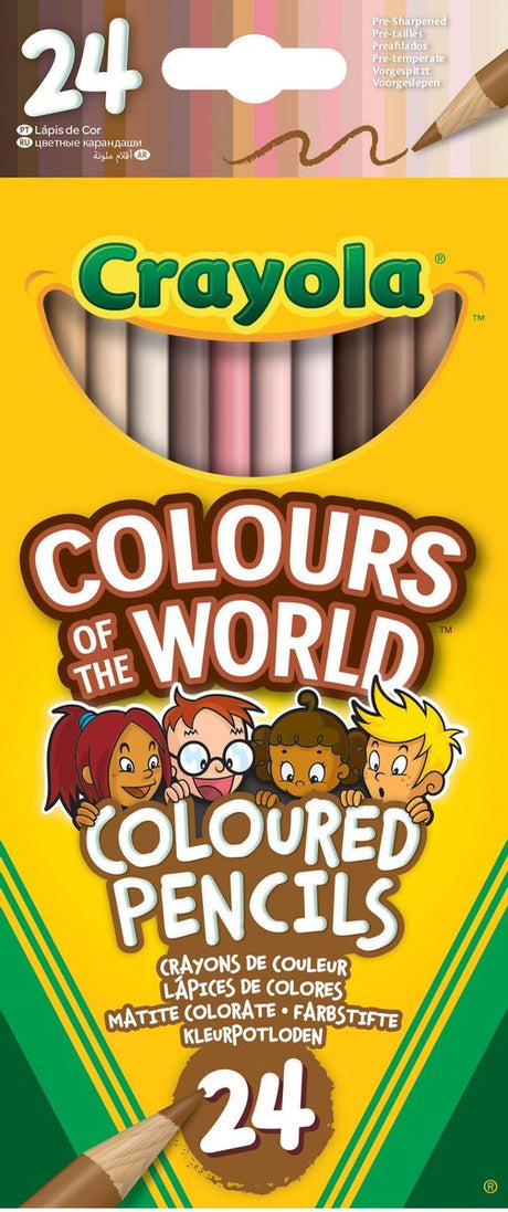 Crayola - colors of the world - colored pencils - 24 colors - for children