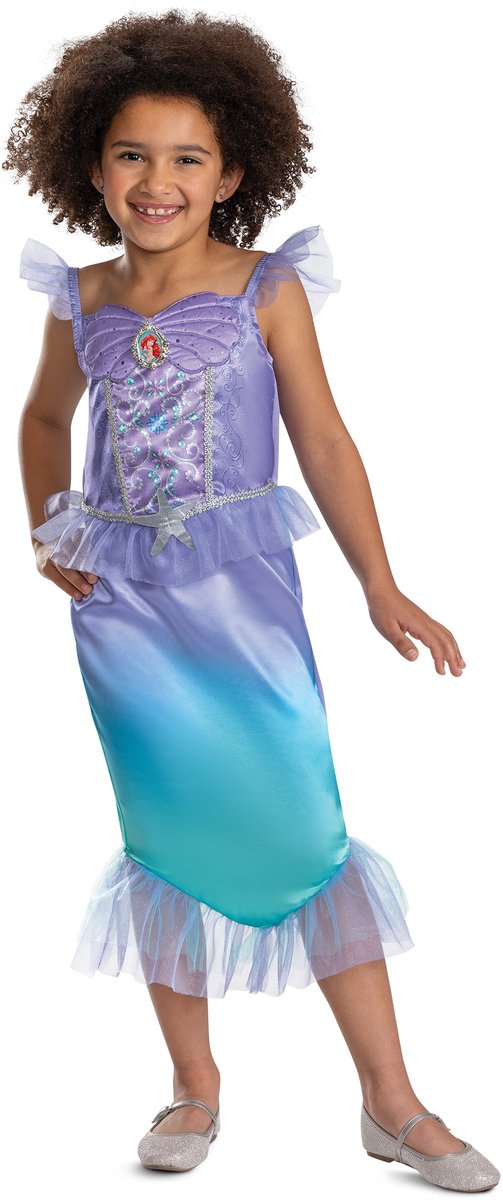 Forklædning disney prinsesse ariele den lille havfrue klassisk barnekostume xs (3-4 år)
