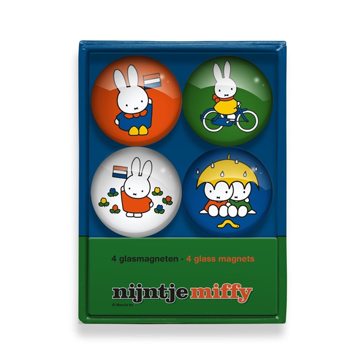 Miffy glasmagneter ã˜4cm 4 stk i æske