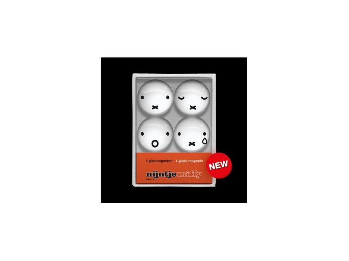 Miffys næse glasmagneter ã˜4cm æske med 4 stk