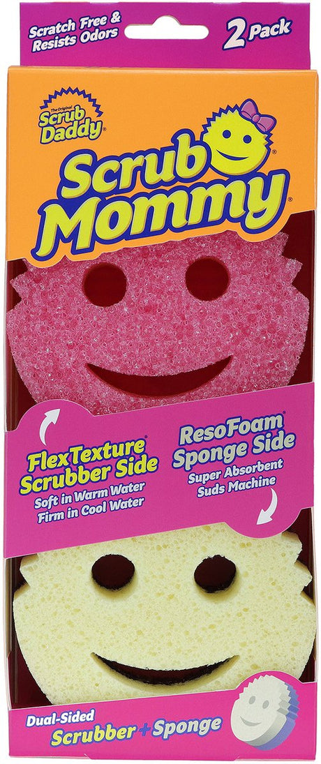 Scrub daddy scrub mommy rengøringssvamp – pink – 2 stk