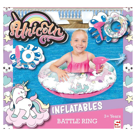 Sambro unicorn battle ring svømmebånd med vandpistol 85 cm