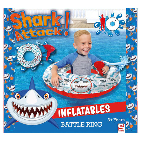 Jonotoys shark attack battle ring swimmingpool med vandpistol 85 cm