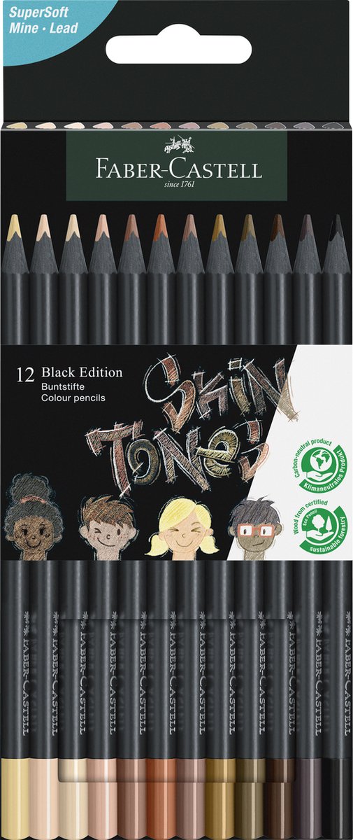 Faber-castell sort udgave farveblyanter - 12 dele - hudfarvetoner - fc-116414