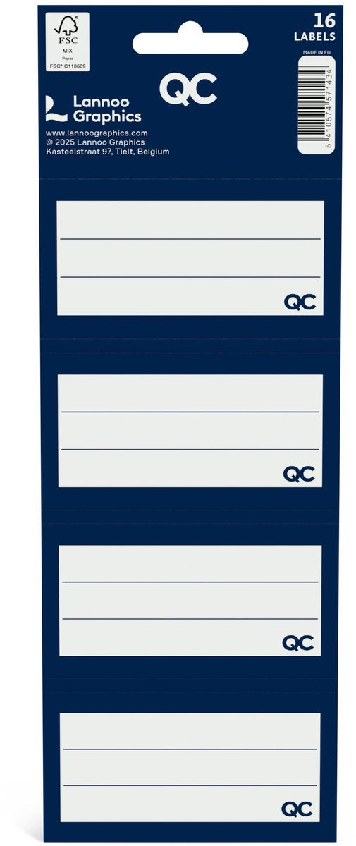 Qc farve selvklæbende skoleetiketter marineblå - sæt med 16 stk