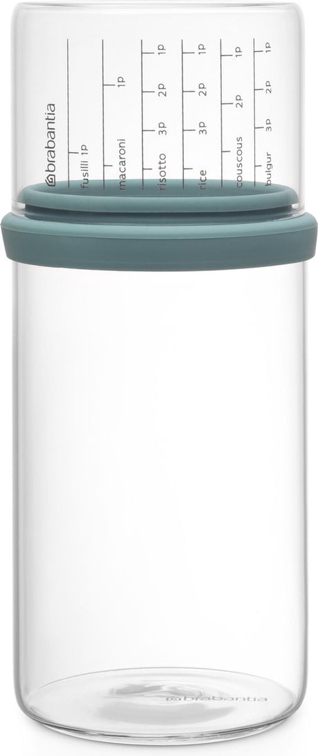 Brabantia glazen voorraadpot met maatbeker - 1 l - mint