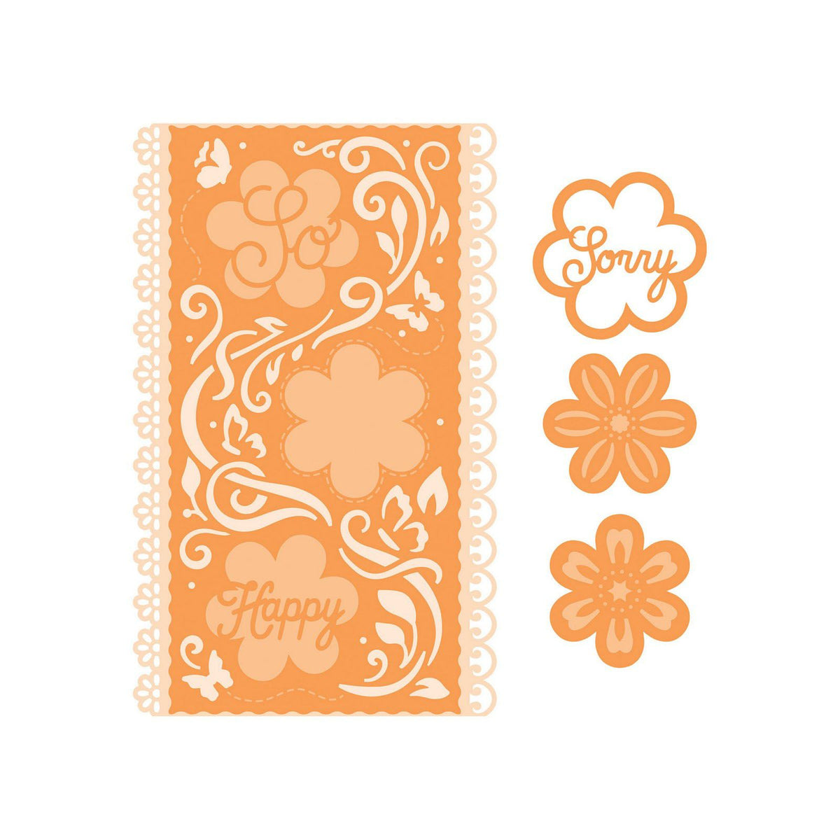 Tonic studios • mini slimline die sæt funky blomster
