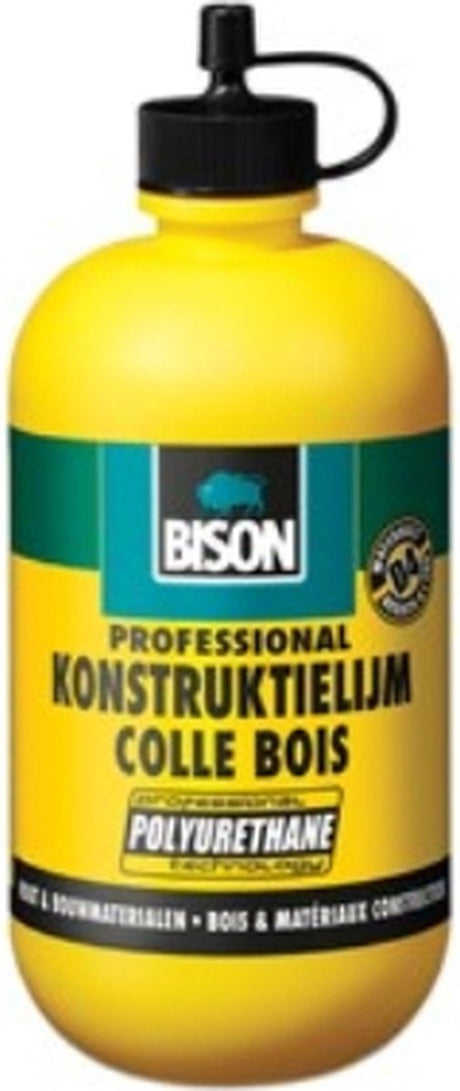 Bison trækonstruktionslimflaske 250g, flydende, vandtæt lim baseret på polyurethan, professionel, d4, vandtæt, superstærk, malbar, temperatur- og vejrbestandig