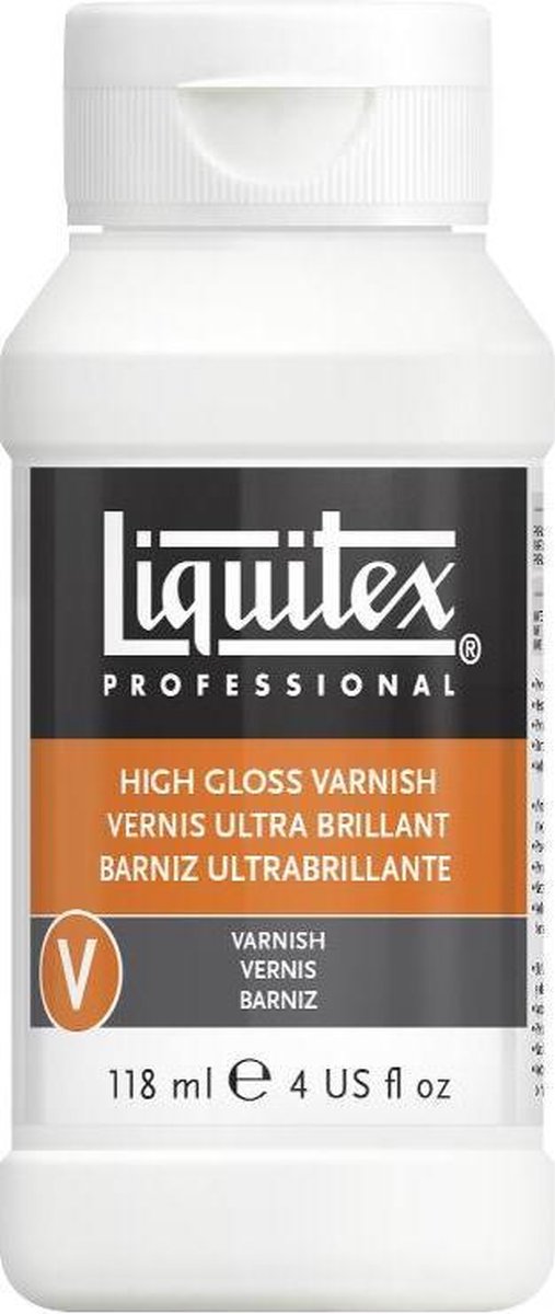 Liquitex 126604 professionel højglans lak 118ml - akryllak, transparent, UV-bestandig, holdbar, højglans - højglans lak