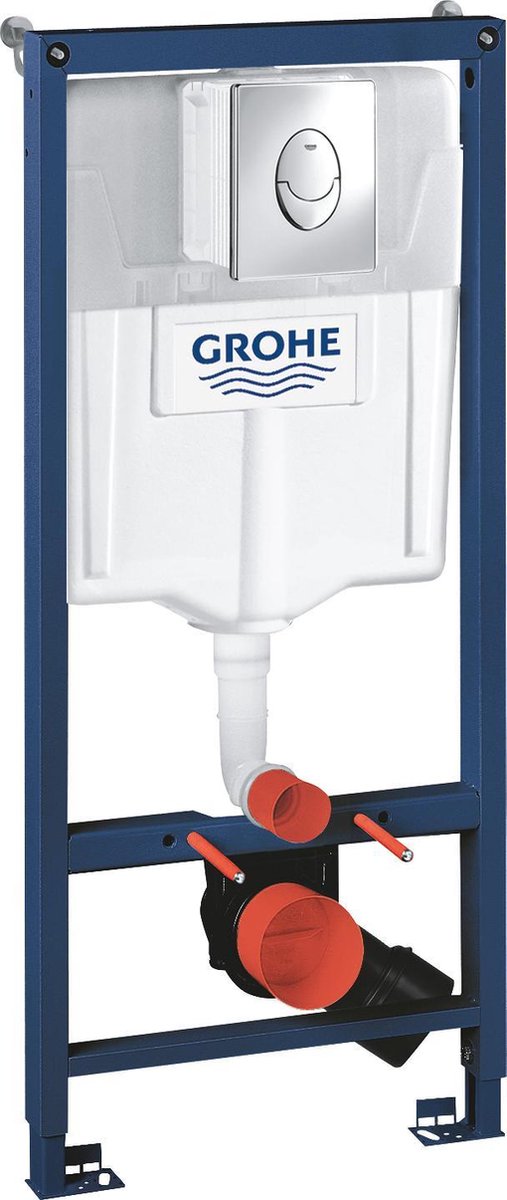 Grohe rapid SL 3-i-1 sæt til væghængt toilet - 1,13 m - inkl. vægmonteringssæt - med chrome skate air control plate