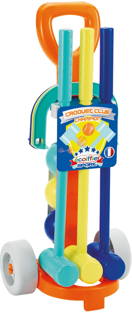 Ecoffier ecoiffier kroket sæt - kroket spil - 3 bolde, 3 klubber og 6 låger