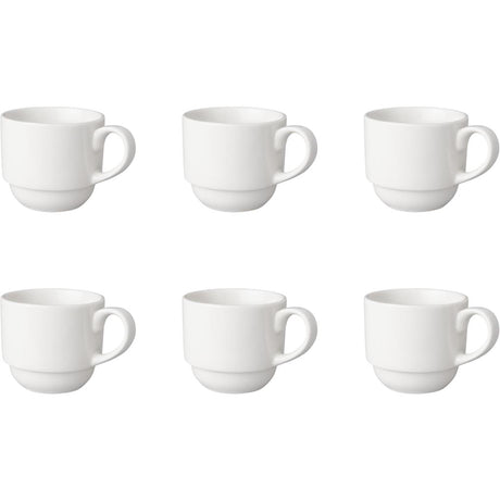 Mammoet koffiekop breed 200ml porselein wit (set van 6) dia7,5x7cm