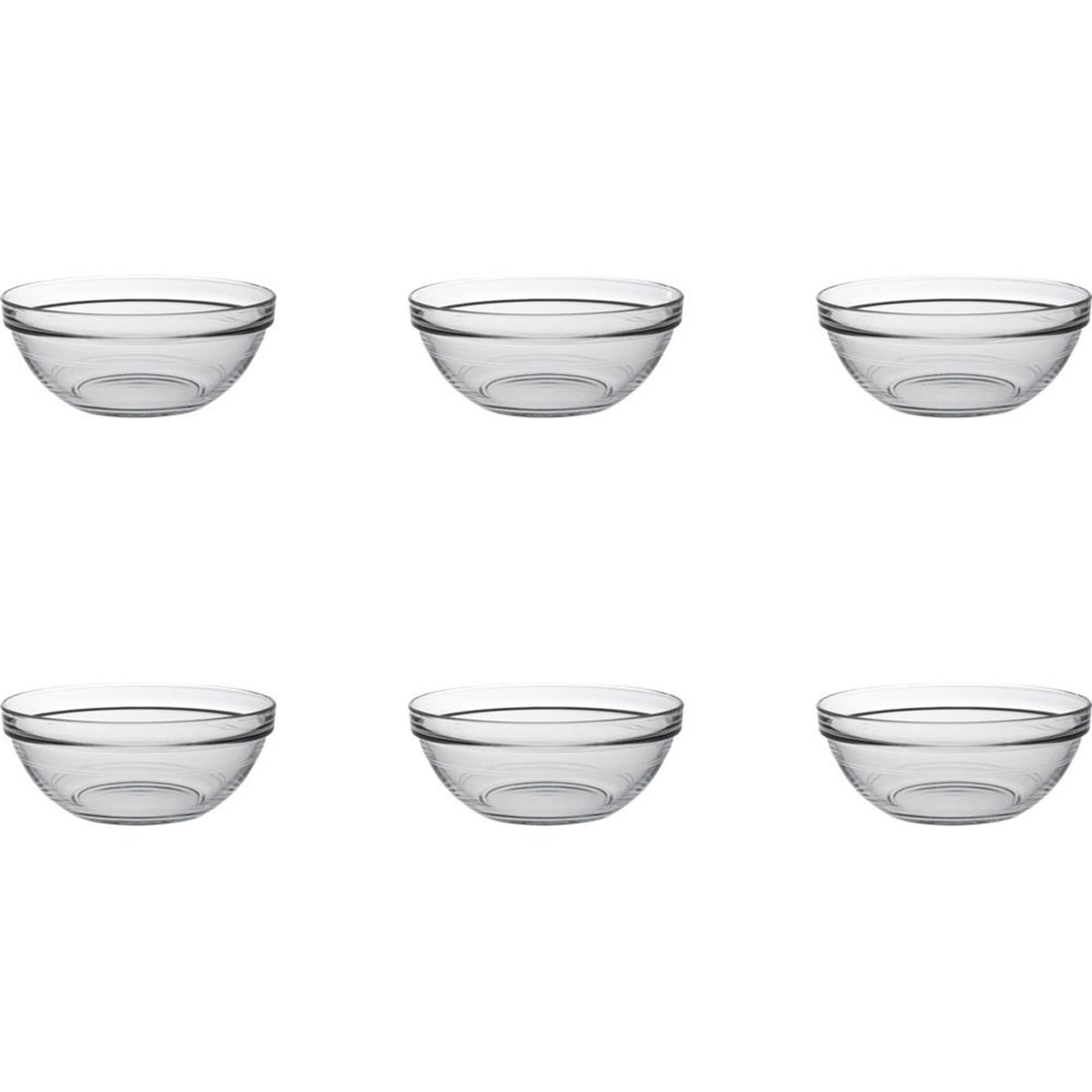 Duralex skål lys stabelbar rund 970ml hårdt glas 17cm 6 stk