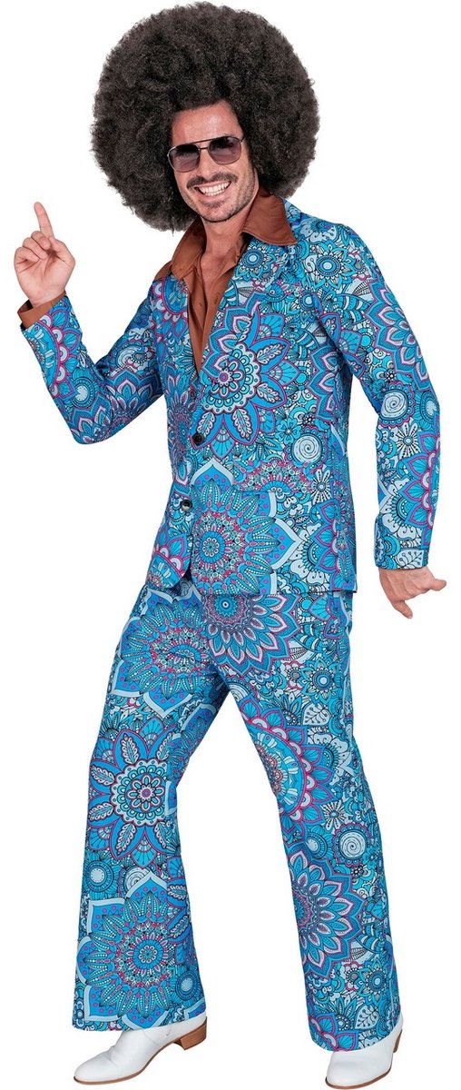 Widmann super 60'er mandala blå 2-delt kostume