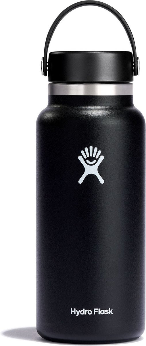 Hydroflaske bred mund flex hætte drikkeflaske (946 ml) - sort