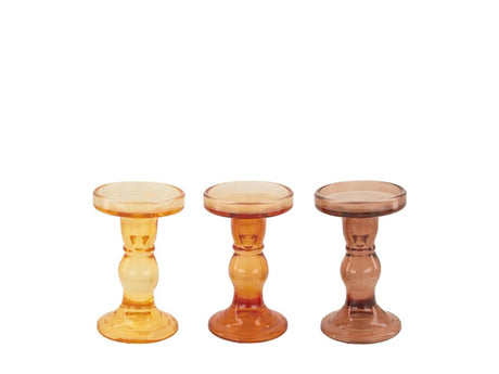 Naturlige kollektioner dijk naturlige kollektioner lysestage glas ã˜8,5x14cm brune nuancer velegnet til søjlelys