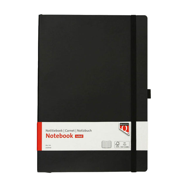 Quantore notesbog a4 flex line 192 sider 80gr sort