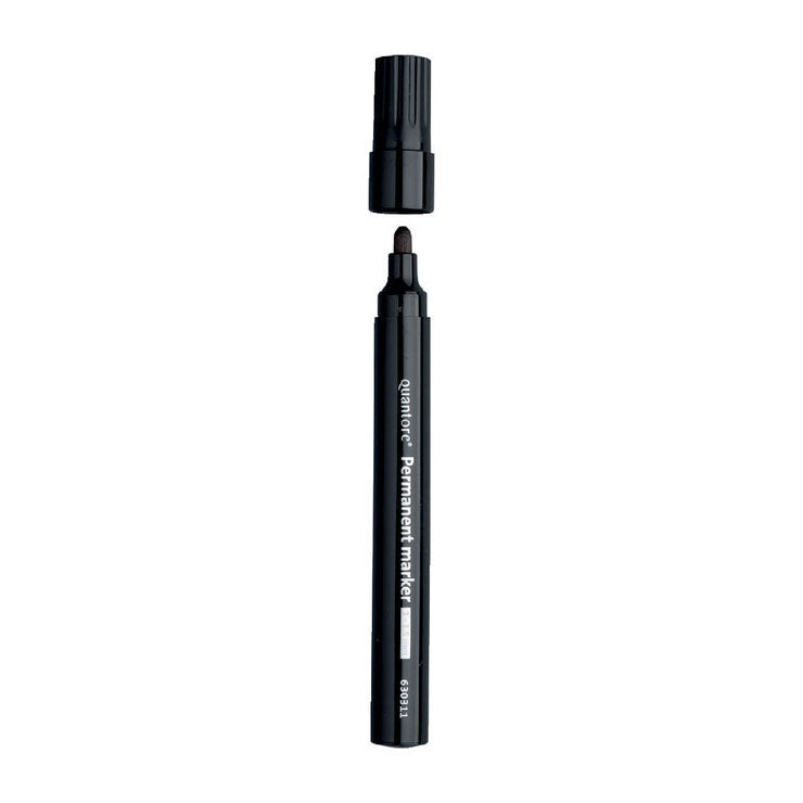 Quantore permanent markør rund 1-1,5 mm sort