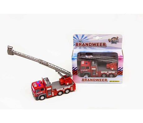 Kids globe trykstøbt brandvæsen stigevogn nl, 16cm