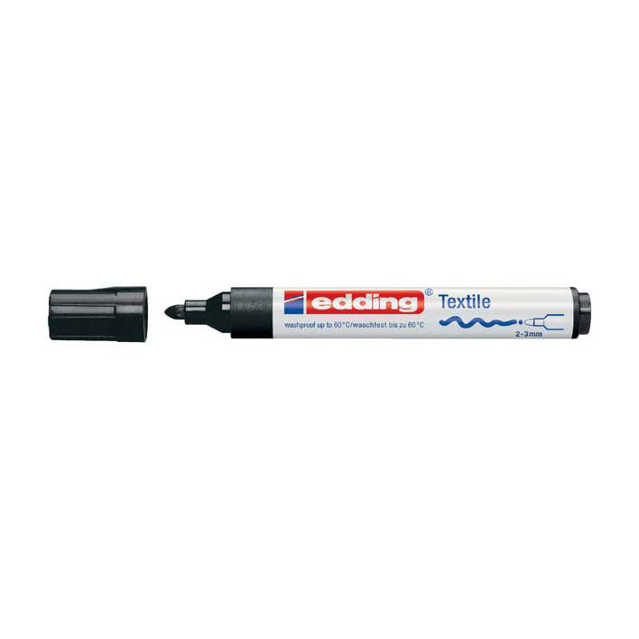 Quantore tusch edding 4500 tekstil rund sort 2-3mm