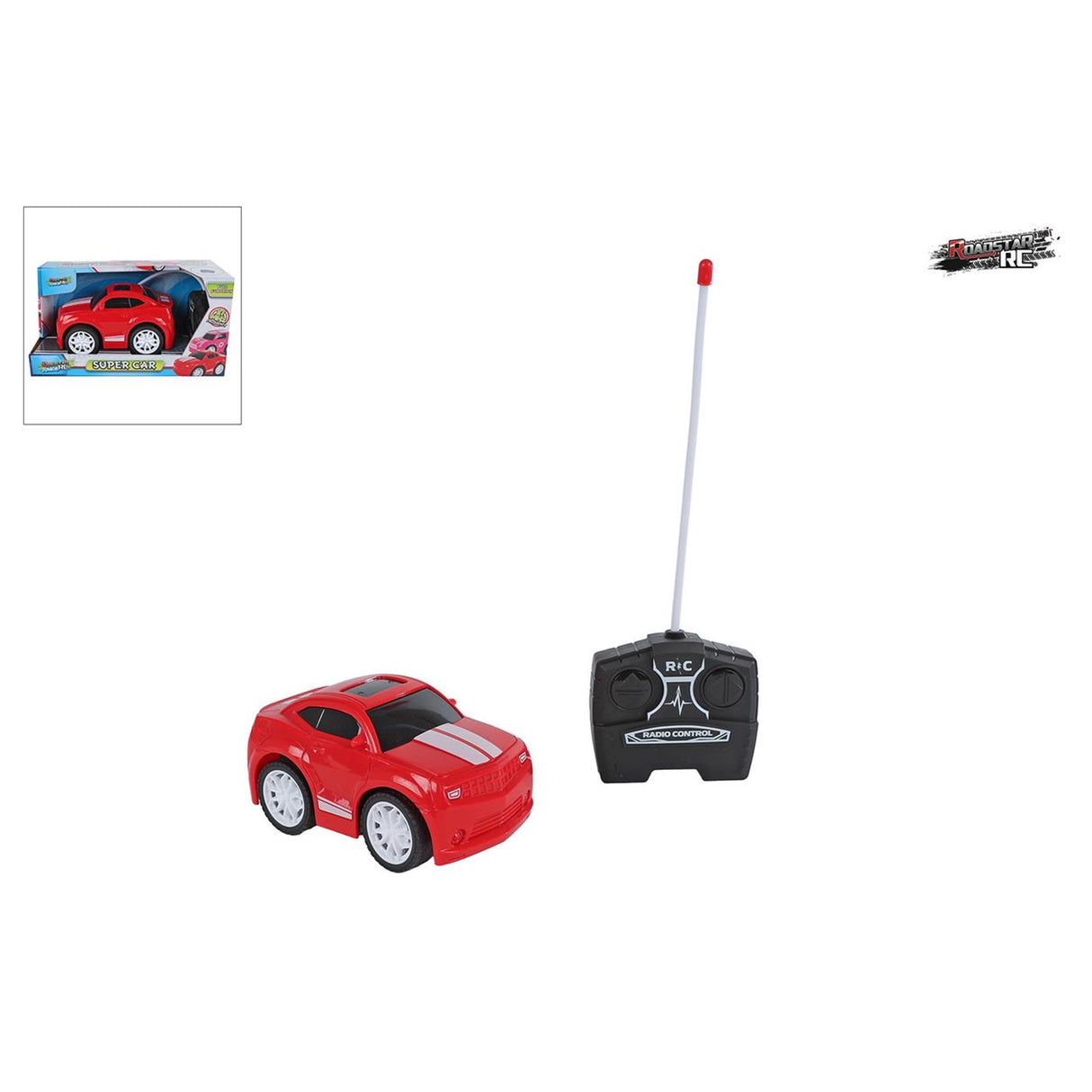 Roadstar rc bil 27mhz rød 13,5cm