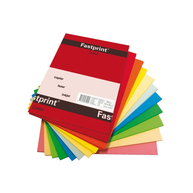 Quantore kopipapir fastprint a4 160gr 10 farver x5 ark