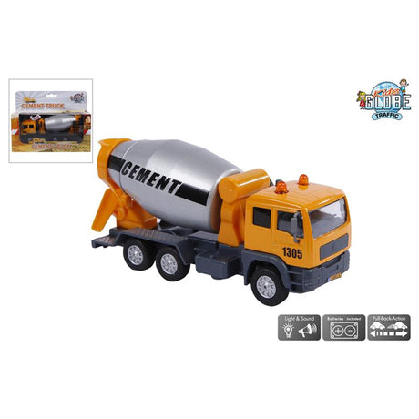 Kids Globe Pull Back Cement Wagen med let lyd