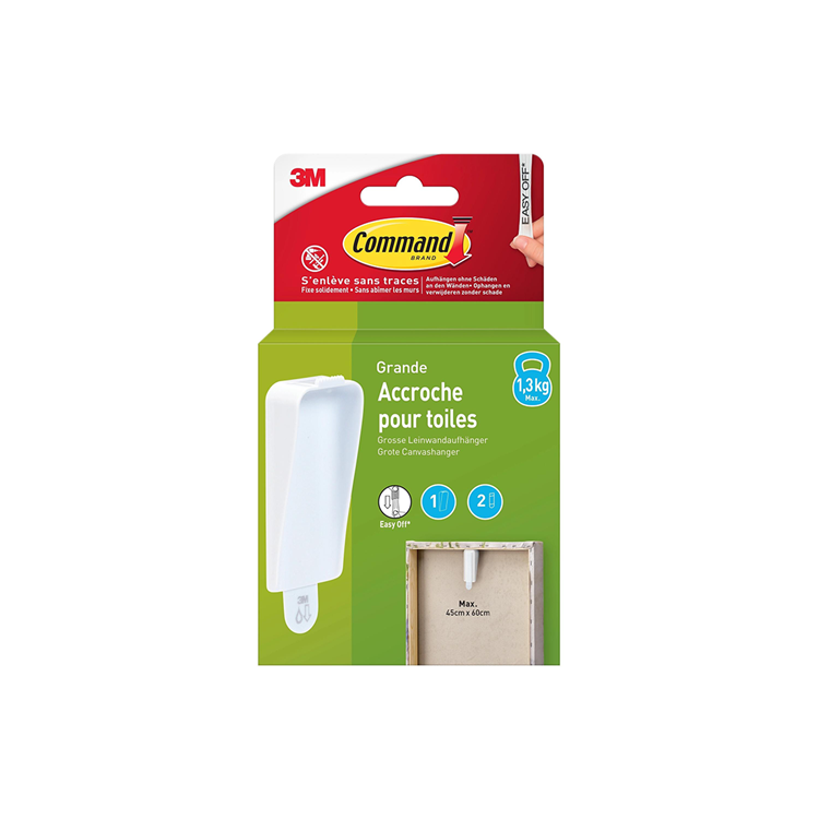3m 1075967 - kommandobillede krog l hvid 1. | 11 stk