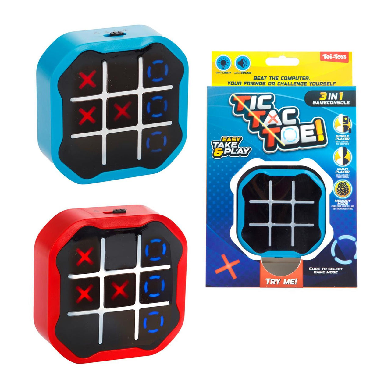 Toi-legetøj sjovt elektronisk spil tic tac toe +l-g 2 assorteret