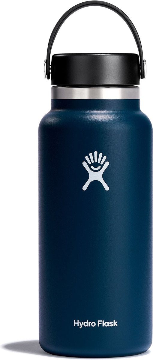 Hydroflaske bred mund flex hætte drikkeflaske (946 ml) - indigo