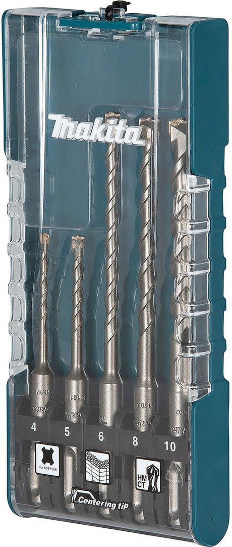 Makita sds-plus concrete drill bits set 5 pieces ø 4 - 10 mm - e-15718