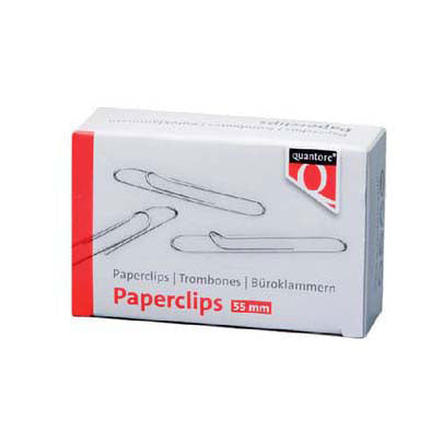 Quantore papirclips r50 55 mm lang, 100s.