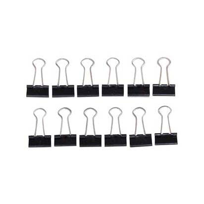 Quantore papirclips maul sort, 12 stk.