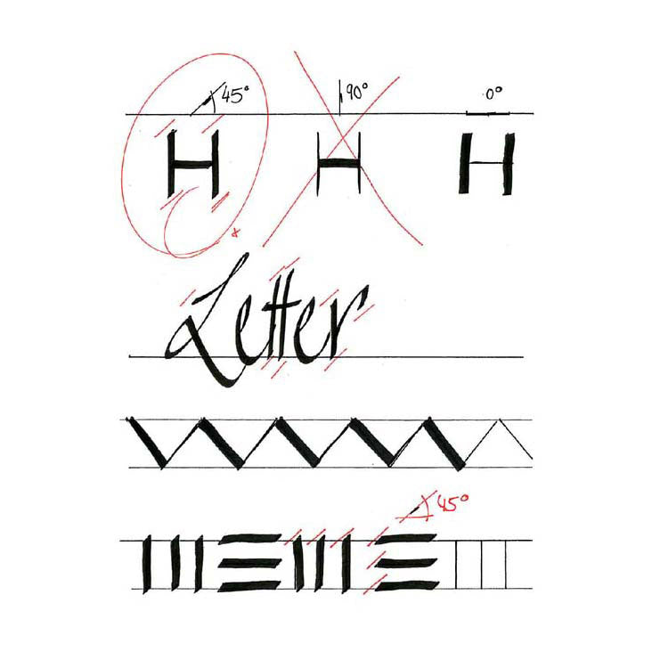 Quantore kalligrafi pen sort, 3 stk.