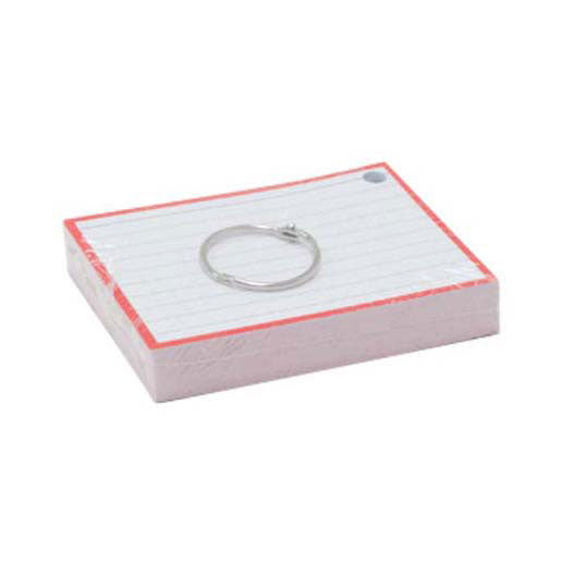 Quantore flashcards a7 rød inkl. klemring 50 ark