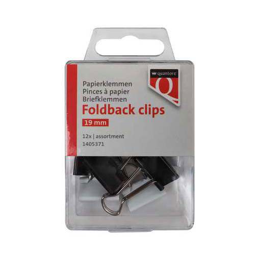 Quantore foldback clips 19 mm, 12 stk.