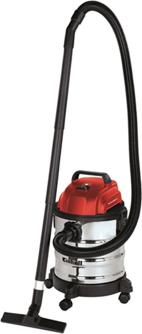 Einhell elektrisk vådtørstøvsuger tc-vc 1820 s - 1250 w - 180 mbar - 20 l - blæsertilslutning - inkl. diverse tilbehør - plastslange 1,5 m - 3-delt plastrør - skumfilter