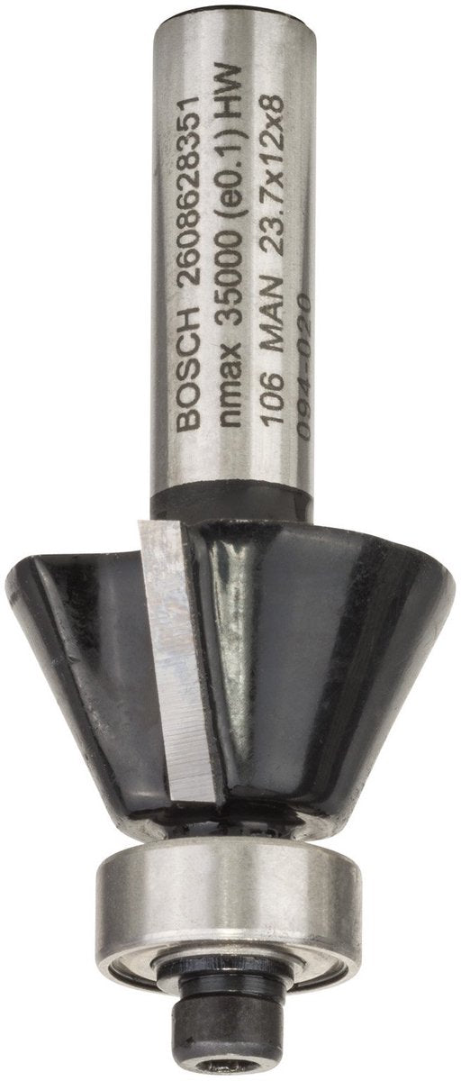 Bosch - skråkantfræsning 8 mm, d1 23,7 mm, b 5,5 mm, l 12 mm, g 54 mm, 25°