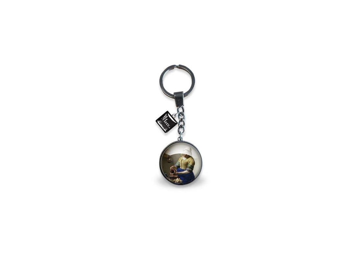 Nøglering glas Vermeer mælkepige ã˜3cm