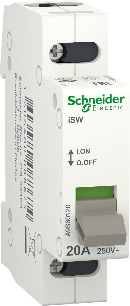 Schneider electric a9s60120 belastbar afbryder 20 a 250 v
