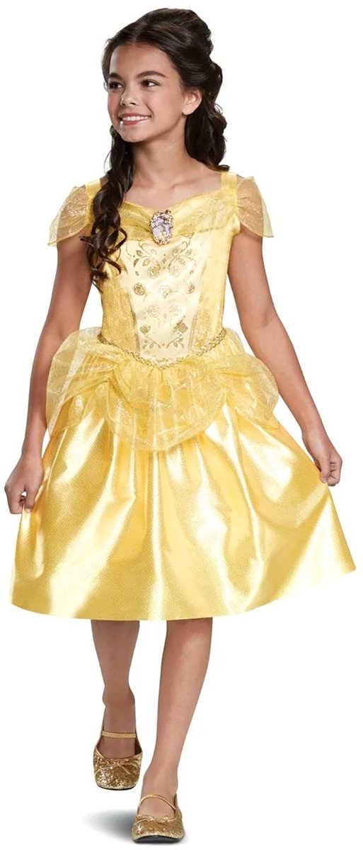 Disguise disney princess - beauty the beast, belle dress classic, str. s (5 - 6 år), piger