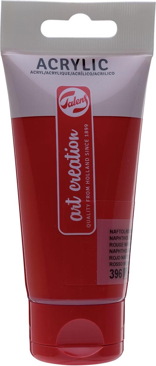 Talens art creation akrylmaling tube på 75 ml, medium naphtol rød (396)