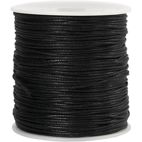 Creativ firma bomuldssnor, tykkelse 1 mm, sort, 100 m 1 æske