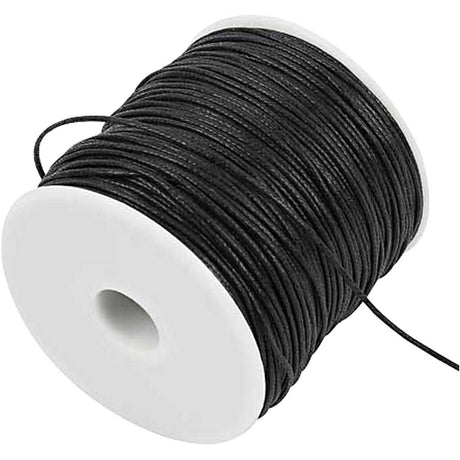 Creativ firma bomuldssnor, tykkelse 1 mm, sort, 100 m 1 æske
