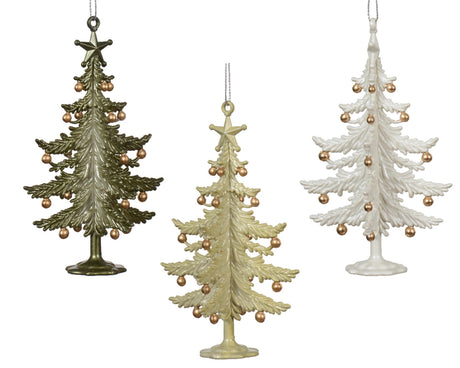 Decoris julevedhæng træ plast 13cm