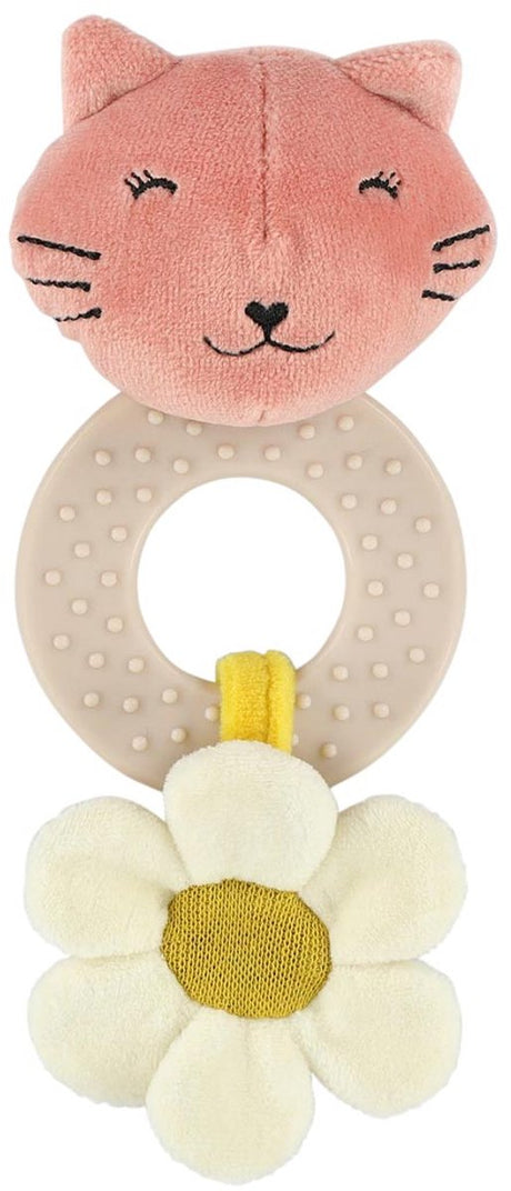 Trixie bijtspeeltje mrs. cat â€“ 3m+ â€“ siliconen ring â€“ knispergeluid - kat - ideaal als geboortegeschenk