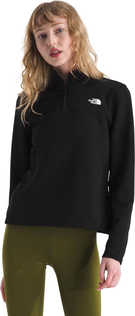 The north face w cedar trail grid fleece 1 - 4 jakke med lynlås til kvinder udendørs sweater - tnf sort