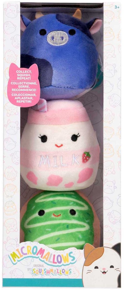 Squishmallows plys kæletøjssæt micromallows 3-delt samlerfigur.