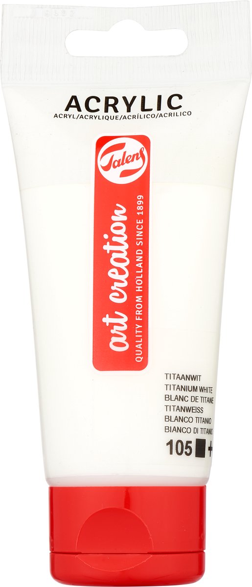 Talens art creation akrylmaling tube 75ml titanium hvid 105