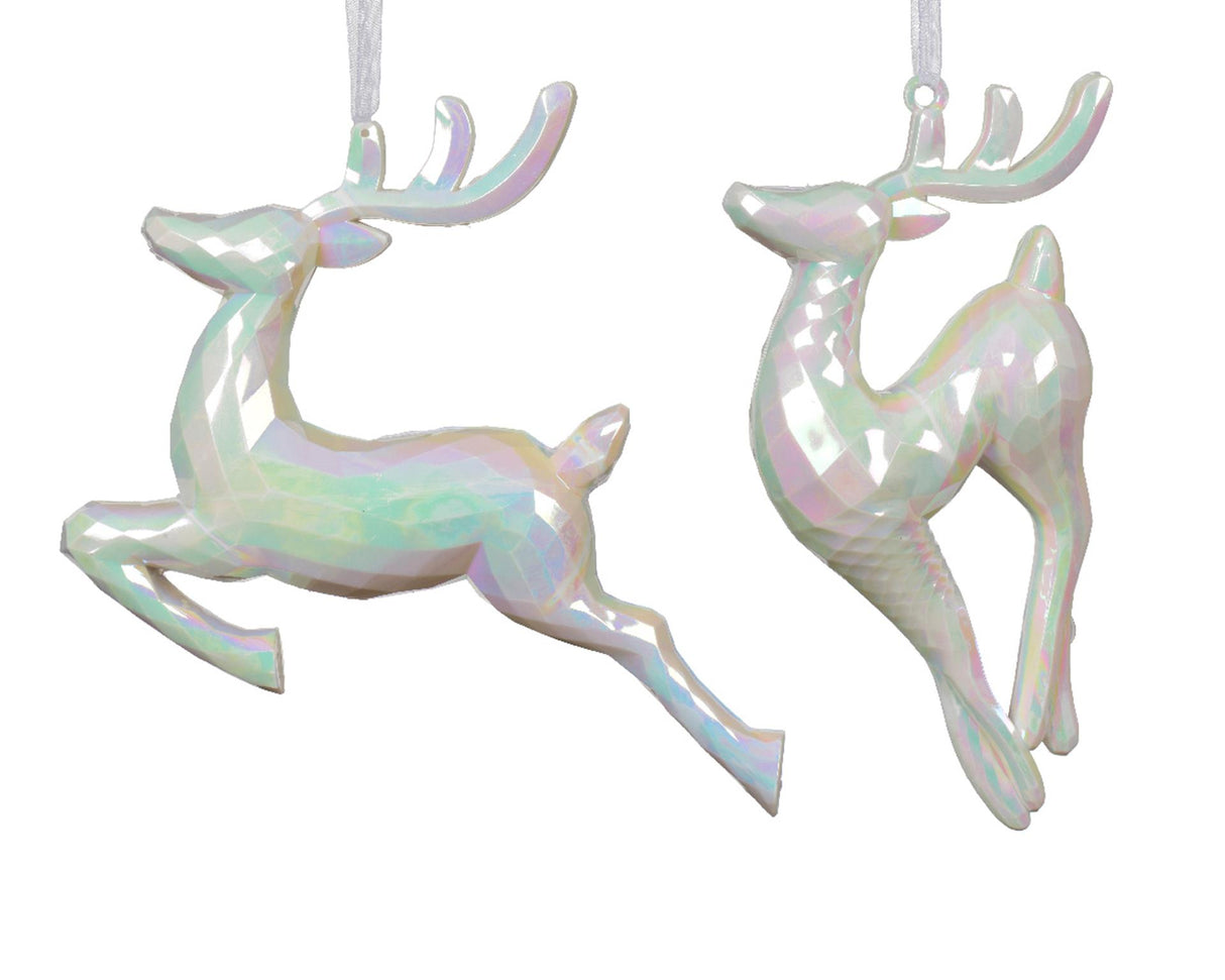 Decoris julevedhæng hjort iriserende 16cm